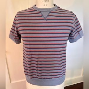 Ralph Lauren 100% Cotton Short Sleeve Striped French Terry Sweatshirt- Size S